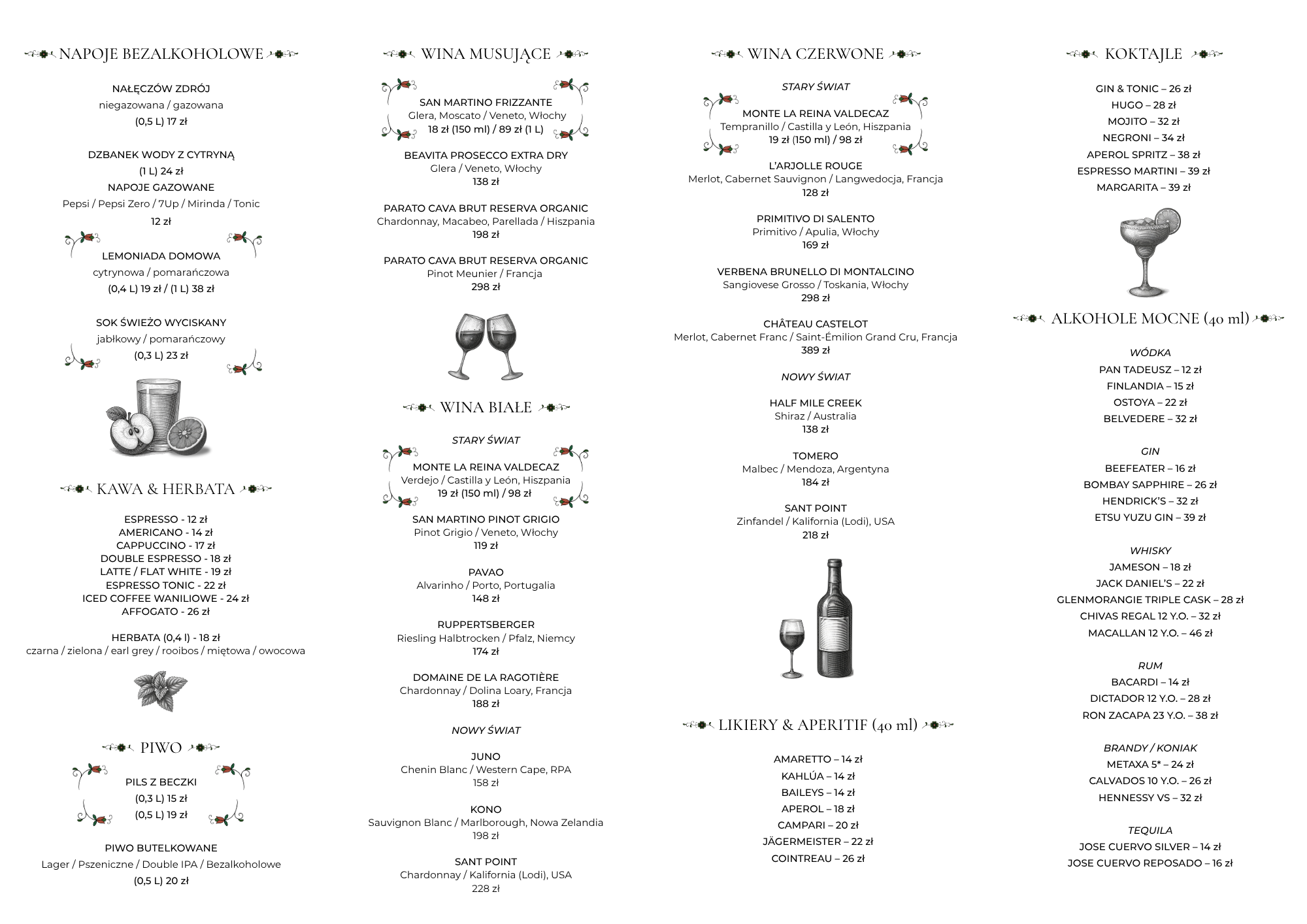 Menu Nowe menu oycowa zagroda Menu